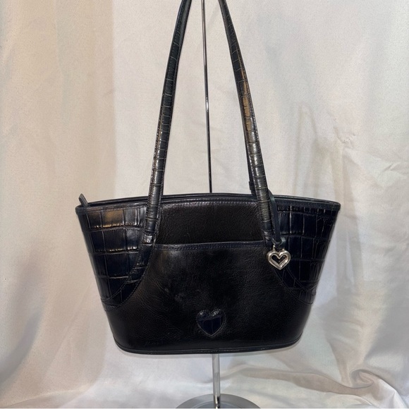 Vintage Brighton Black Trapezoid Shoulder Classic Timeless Bag C857334 - Picture 1 of 13